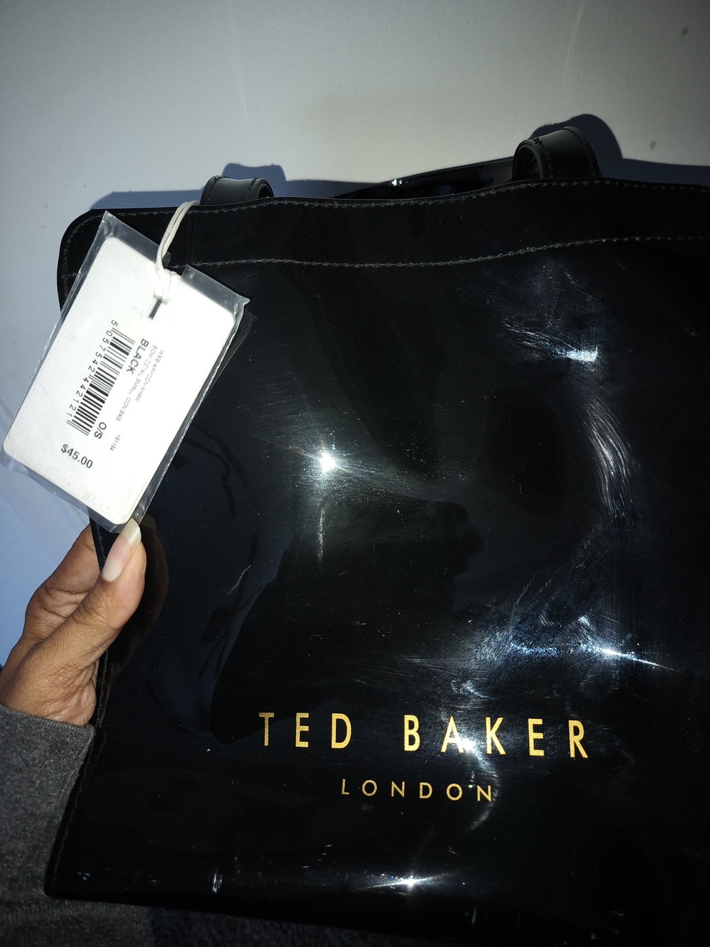 Ted Baker London Black Patent Tote Bag